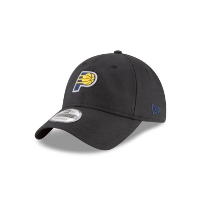 Black Indiana Pacers Hat - New Era NBA Waxed Canvas 9TWENTY Adjustable Caps USA7453186